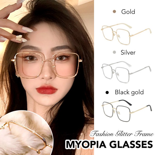 Glitter frame myopia glasses