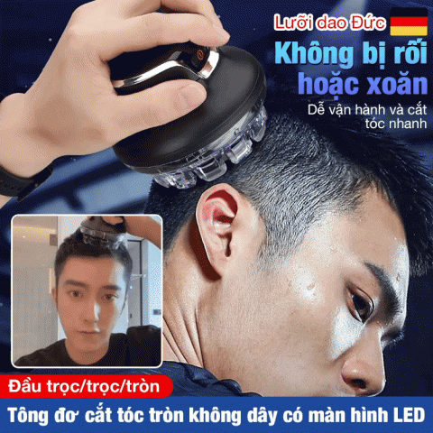 Máy cắt tóc tròn không dây có màn hình LED