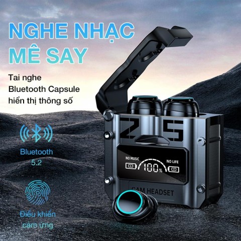 Tai nghe Bluetooth Space Capsule màn hình kỹ thuật số