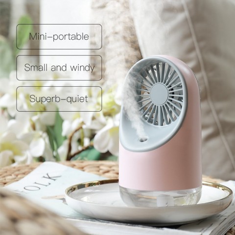 Multifunctional humidifying fan USB mini spray fan with LED night light