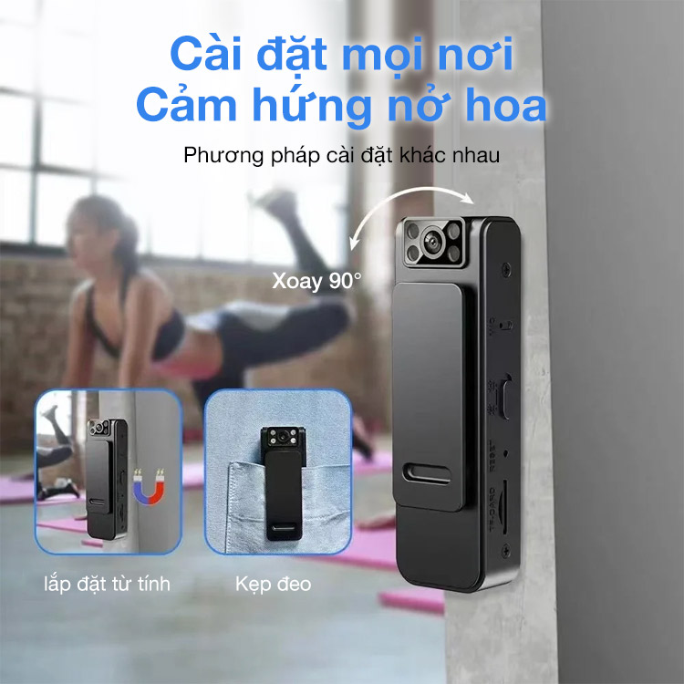 Bảo hành 1 năm - Camera Wifi Mini Từ Tính Và Kẹp Mới Nâng Cấp Năm 2024 - Ghi lại mọi lúc, mọi nơi - Hoàn hảo để ghi hình thể thao, quay video tại nhà, quay trò chơi điện tử, quay video an ninh và giao thông, v.v.