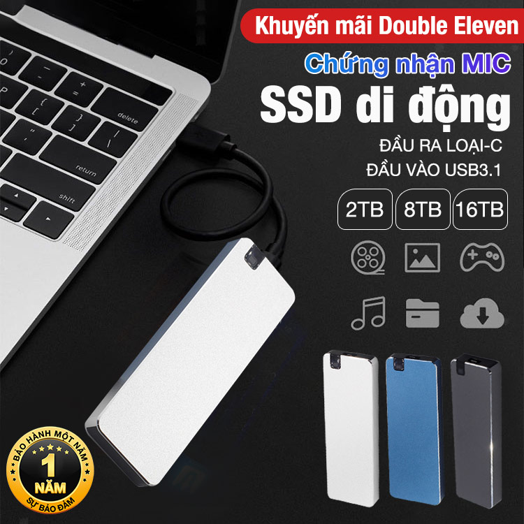 Khuyến mãi Double Eleven- Bảo hành một năm - Mới nâng cấp SSD di động - Cắm và chạy, Lên tới 16TB, Tốc độ chiếu sáng