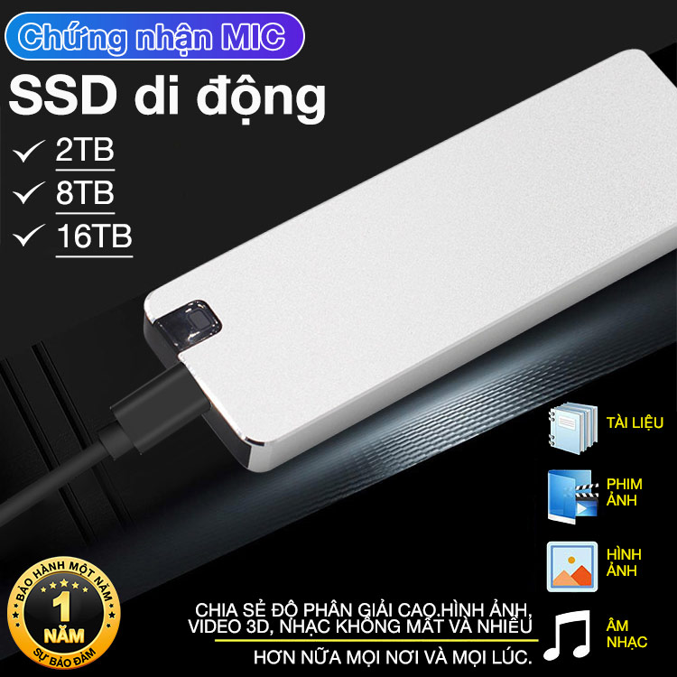 Khuyến mãi Double Eleven- Bảo hành một năm - Mới nâng cấp SSD di động - Cắm và chạy, Lên tới 16TB, Tốc độ chiếu sáng