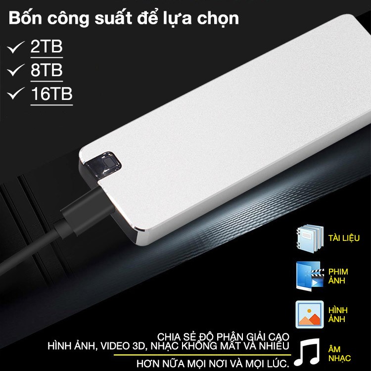 Khuyến mãi Double Eleven- Bảo hành một năm - Mới nâng cấp SSD di động - Cắm và chạy, Lên tới 16TB, Tốc độ chiếu sáng