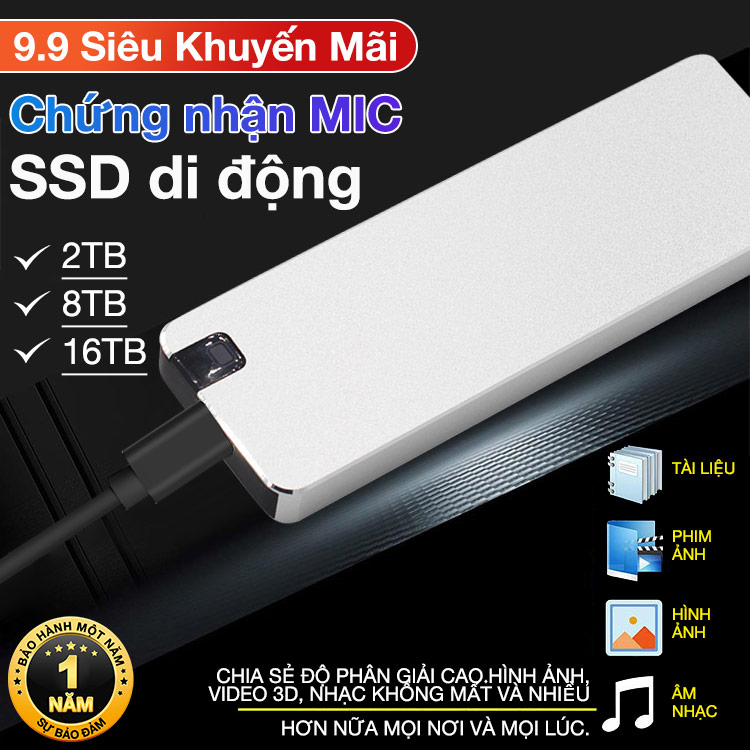 Giảm giá giữa năm-Bảo hành một năm-Mới nâng cấp SSD di động-Cắm và chạy, Lên tới 16TB, Tốc độ chiếu sáng	